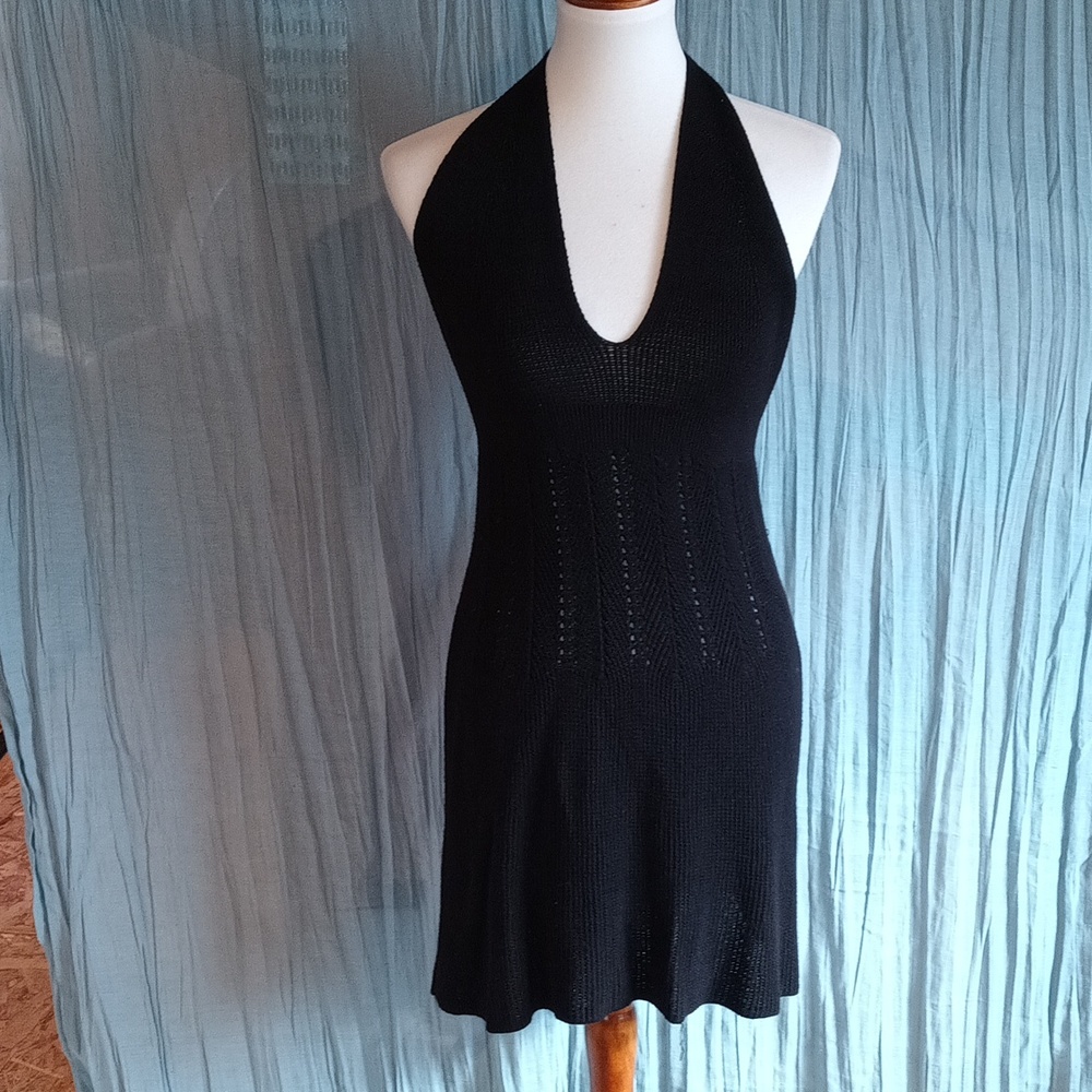 Zara Elegant Black Backless Dress